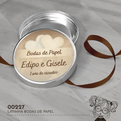 Latinha Adesivada Bodas de Papel - 00227