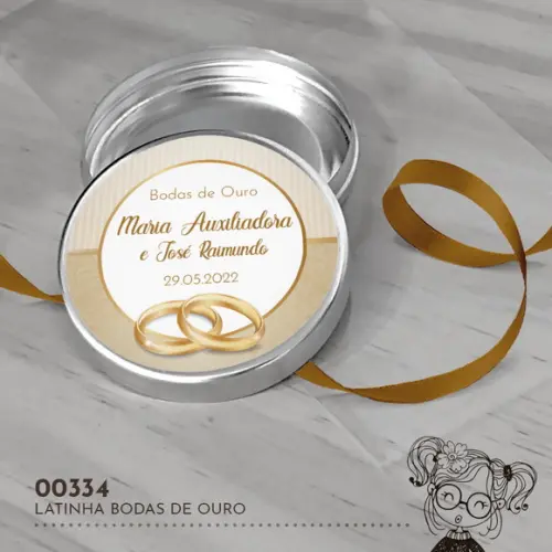 Latinha Adesivada Bodas de Ouro - 00334