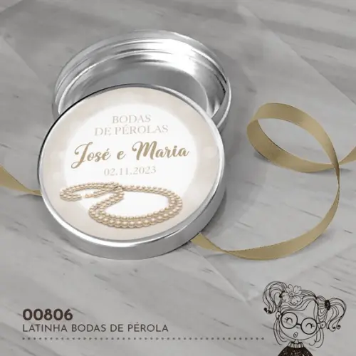 Latinha Adesivada Bodas de Pérola - 00806