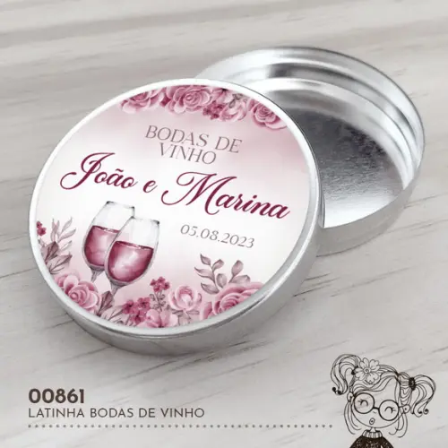 Latinha Adesivada Bodas de Vinho - 00861