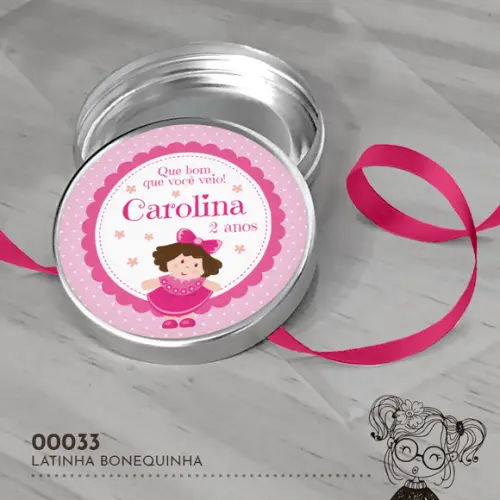 Latinha Adesivada Bonequinha - 00033