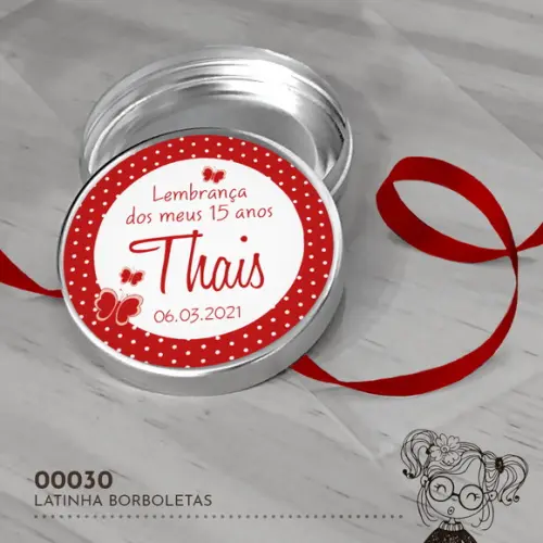 Latinha Adesivada Borboletas - 00030