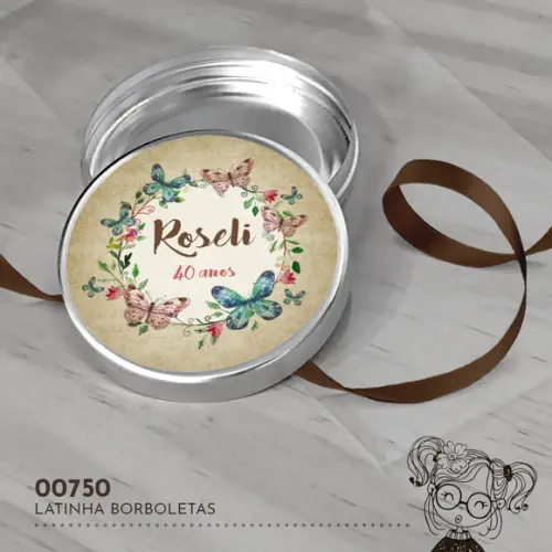 Latinha Adesivada Borboletas - 00750