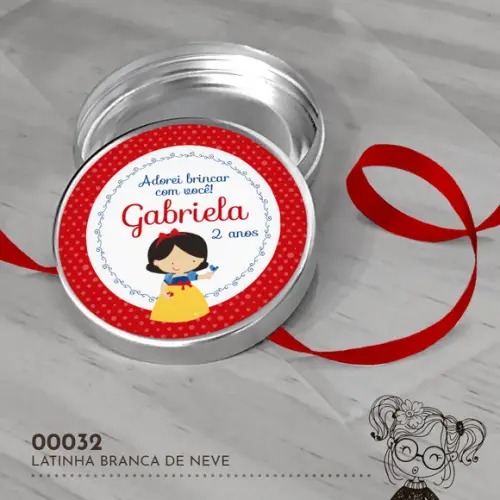 Latinha Adesivada Branca de Neve - 00032