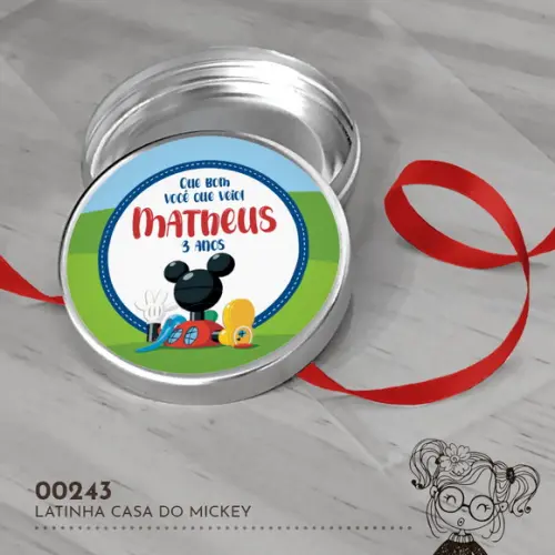 Latinha Adesivada Casa do Mickey - 00243