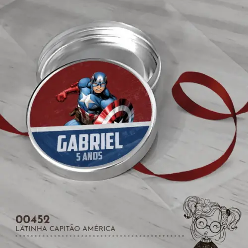 Latinha Adesivada Capitão América - 00452