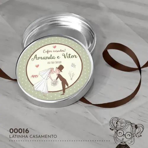 Latinha Adesivada Casamento - 00016