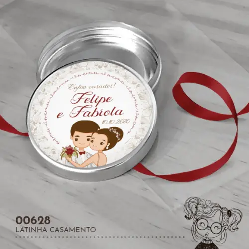 Latinha Adesivada Casamento - 00628