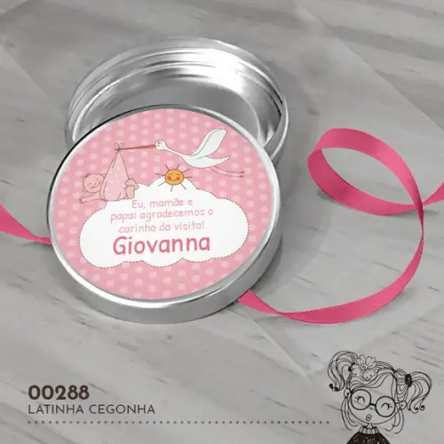Latinha Adesivada Cegonha - 00288