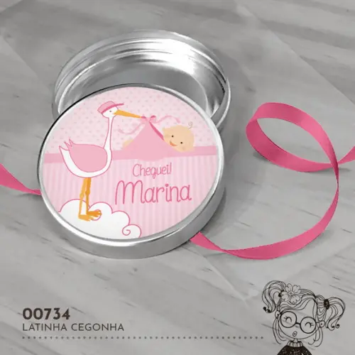 Latinha Adesivada Cegonha - 00734