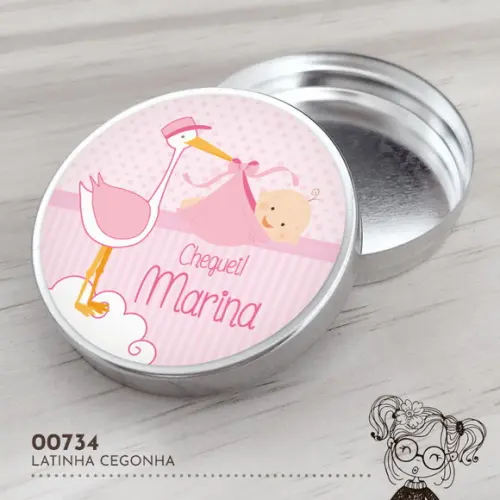 Latinha Adesivada Cegonha - 00734