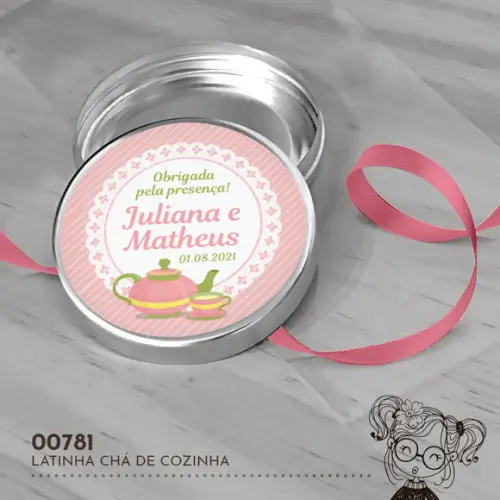 Latinha Adesivada Chá de Cozinha - 00781