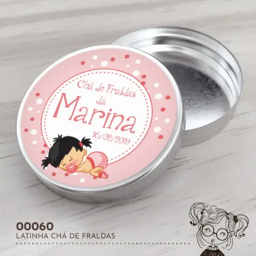 Latinha Adesivada Chá de Fraldas - 00060