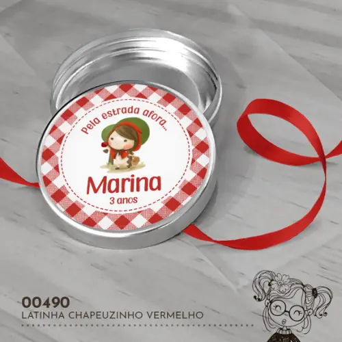 Latinha Adesivada Chapeuzinho Vermelho - 00490