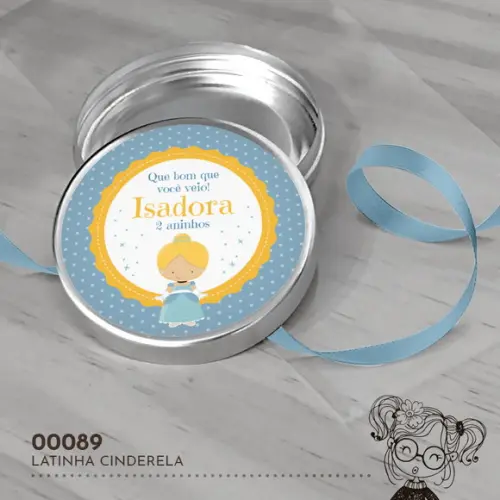 Latinha Adesivada Cinderela - 00089