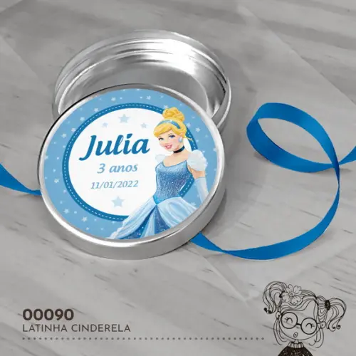 Latinha Adesivada Cinderela - 00090