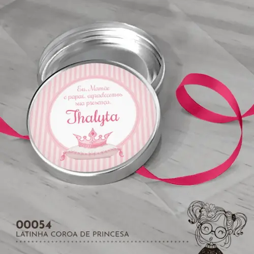 Latinha Adesivada Coroa de Princesa - 00054