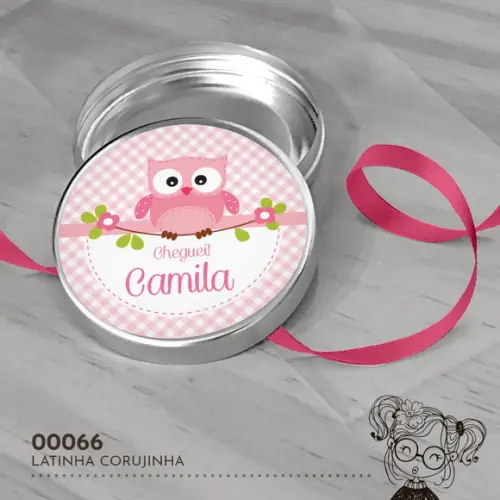 Latinha Adesivada Corujinha - 00066
