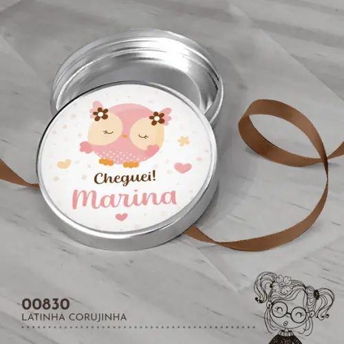 Latinha Adesivada Corujinha - 00830