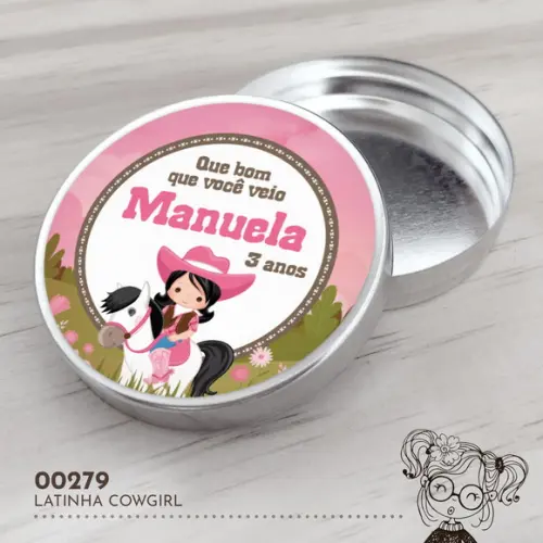Latinha Adesivada Cowgirl - 00279
