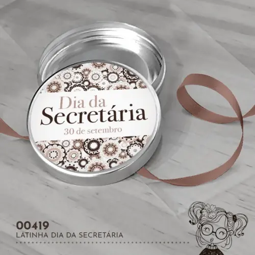 Latinha Adesivada Dia da Secretária - 00419