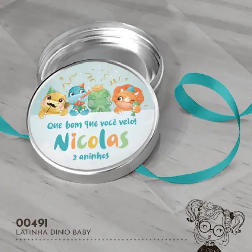 Latinha Adesivada Dino Baby - 00491