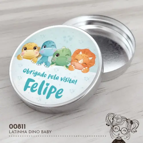 Latinha Adesivada Dino Baby - 00811