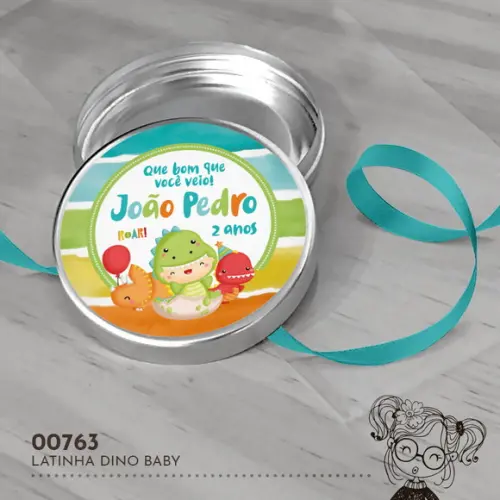 Latinha Adesivada Dino Baby - 00763