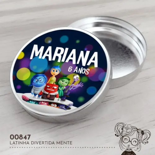 Latinha Adesivada Divertida Mente - 00847