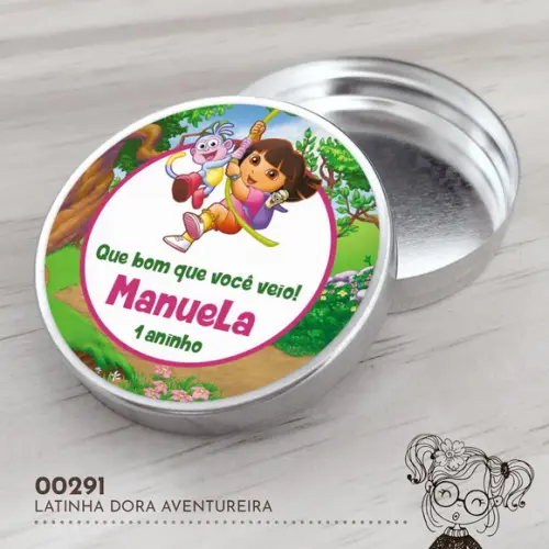Latinha Adesivada Dora Aventureira - 00291