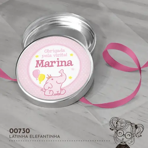 Latinha Adesivada Elefantinha - 00730