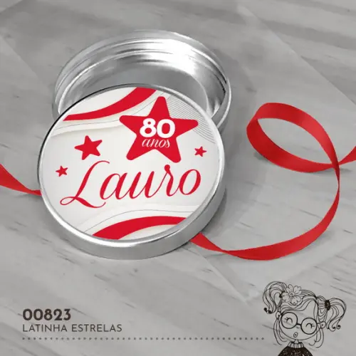 Latinha Adesivada Estrelas - 00823