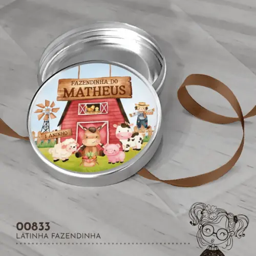 Latinha Adesivada Fazendinha - 00833