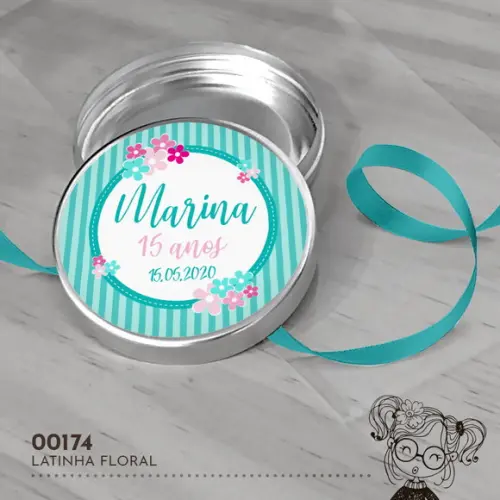 Latinha Adesivada Floral - 00174