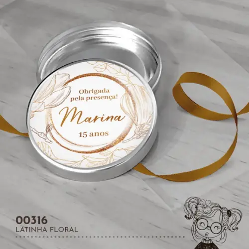 Latinha Adesivada Floral - 00316