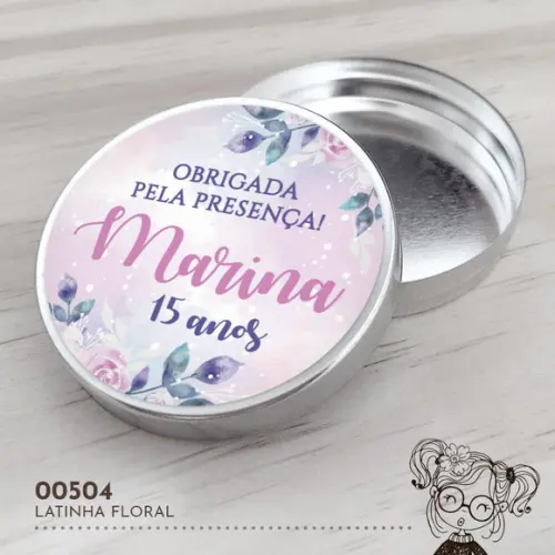 Latinha Adesivada Floral - 00504