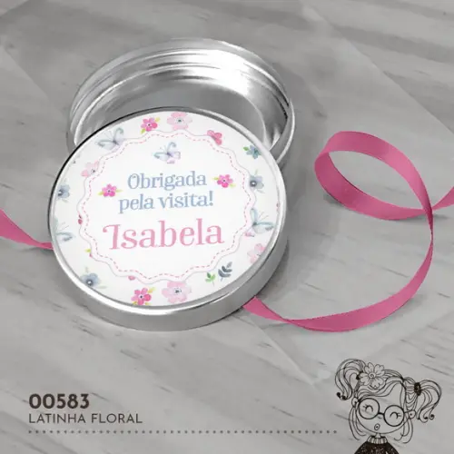 Latinha Adesivada Floral - 00583