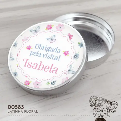 Latinha Adesivada Floral - 00583