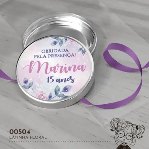 Latinha Adesivada Floral - 00504