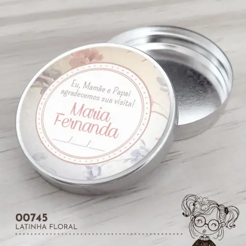 Latinha Adesivada Floral - 00745