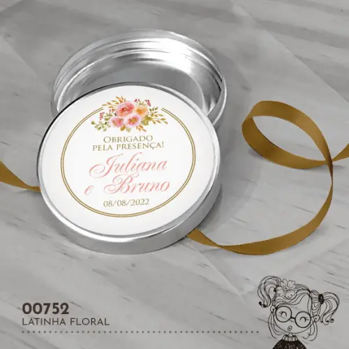Latinha Adesivada Floral - 00752