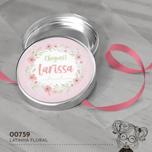 Latinha Adesivada Floral - 00759