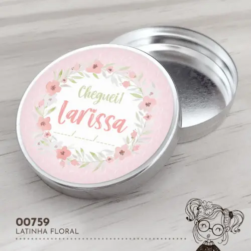 Latinha Adesivada Floral - 00759