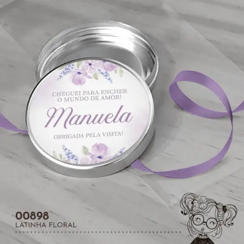 Latinha Adesivada Floral - 00898
