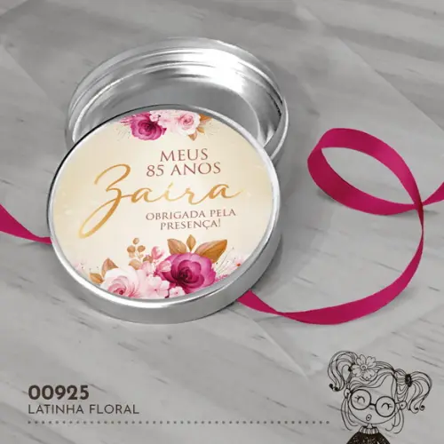 Latinha Adesivada Floral - 00925