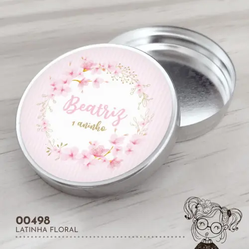 Latinha Adesivada Flores - 00498
