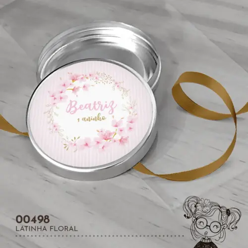 Latinha Adesivada Flores - 00498