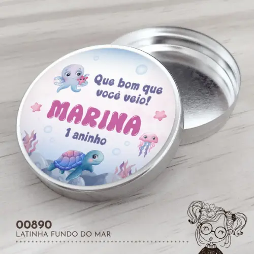 Latinha Adesivada Fundo do Mar - 00890