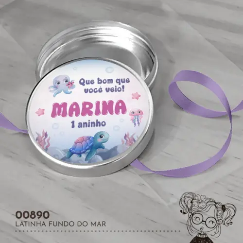 Latinha Adesivada Fundo do Mar - 00890
