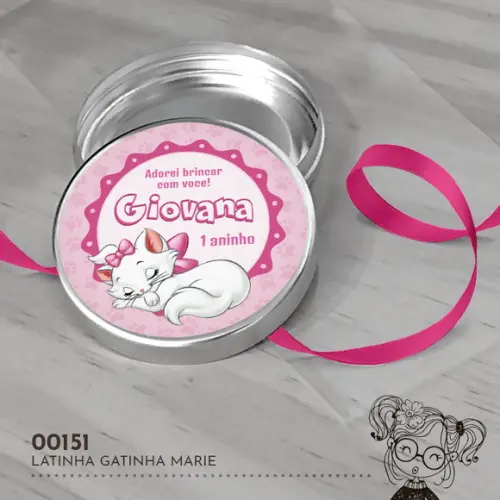 Latinha Adesivada Gatinha Marie - 00151